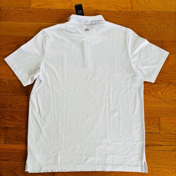 Travis Mathew Mens XL Bigger Boat Golf Polo Short Sleeve White Purple New NWT - Picture 3 of 6